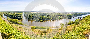 Confluence of the Vltava and Elbe, view from castle Melnik, Czech republic