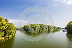 confluence of Vltava and Labe rivers near Melnik, Czech Republic