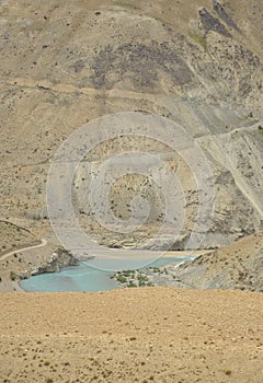 Confluence of the Zanskar and Indus rivers in Nimmu Valley which is located in Union Territory of Ladakh, INDIA