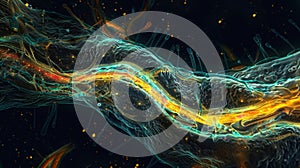 A confocal microscopy image showcasing the constant assembly and disassembly of microtubule bundles during cell photo