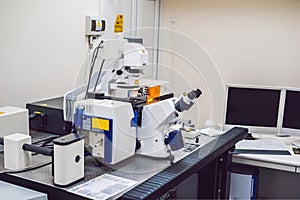 Confocal optical laser scanning microscope for biological sample