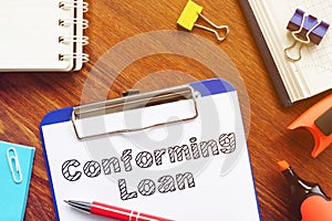 Conforming Loan is shown on the conceptual business photo