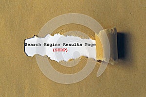 search engine results page on white paper