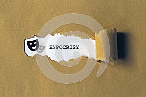 hypocrisy on white paper