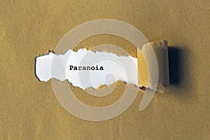 Paranoia on white paper photo