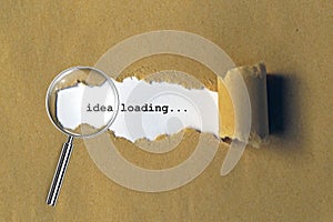 idea loading on brown paper