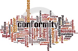 Conformity word cloud