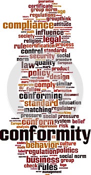 Conformity word cloud