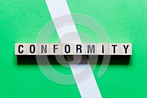 Conformity - word concept on cubes