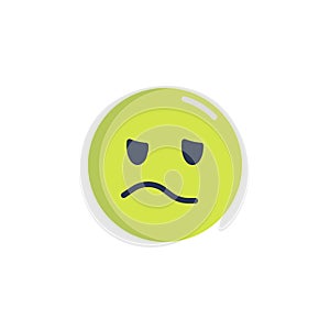 Confounded Face emoticon flat icon