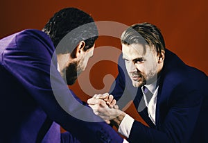 Confrontation of business leaders. Business rivalry concept