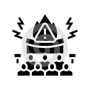 confrontational crisis glyph icon vector illustration