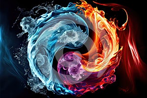 Confronting fire vs ice. AI art generated