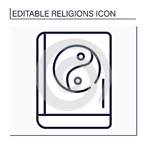 Confucianism line icon