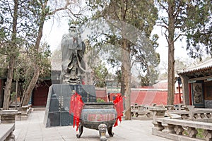 Confucius Statue at Wuwei Confucian Temple (Wuwei Wen Miao). a famous historic site in Wuwei, Gansu, China.