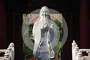 Confucius Stone Statue Beijing China photo