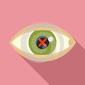 Confuse human eye icon, flat style