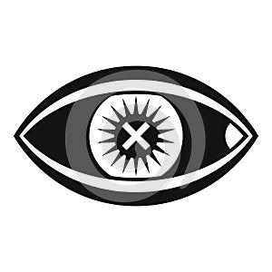 Confuse human eye icon, simple style