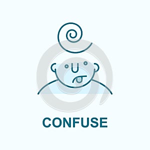 Confuse on mind field outline icon
