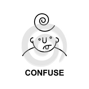 confuse on mind icon. Element of human mind icon for mobile concept and web apps. Thin line confuse on mind icon can be used for w