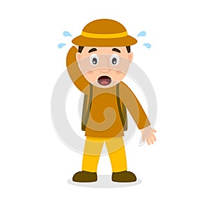 Confused Archeologist Cartoon Character