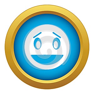 Confused emoticon blue vector isolated