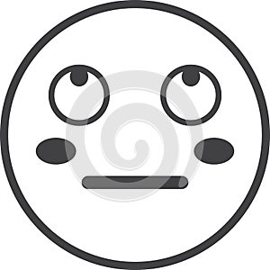 Confused face emoji illustration in minimal style