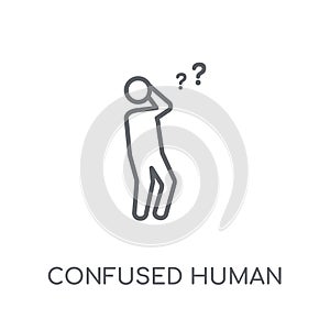 confused human linear icon. Modern outline confused human logo c