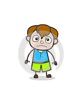 Confused Kid Face - Cute Cartoon Boy Illustration