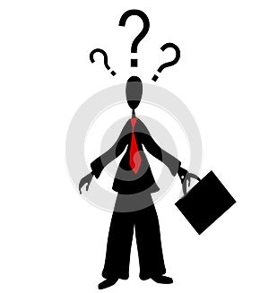 Confused Man Question Marks