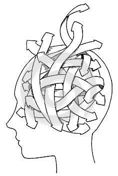 Confused mind concept vector