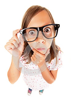 Confused nerd girl