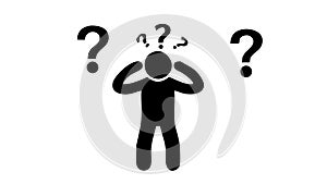 Confused Person with Question Marks, Uncertainty, Problem, vector design Generative AI