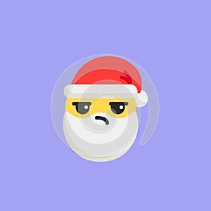 Confused Santa Face emoticon flat icon