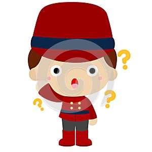 Confused soldier vector clipart for decoration or story telling