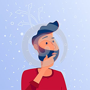 A confused thinking man