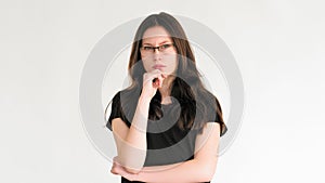 Confused thinking problem solution skeptic woman