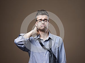Confused untidy businessman photo