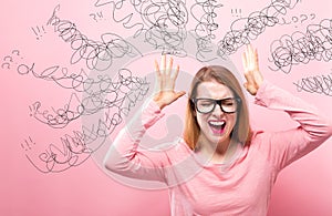 Confused woman feeling stressed