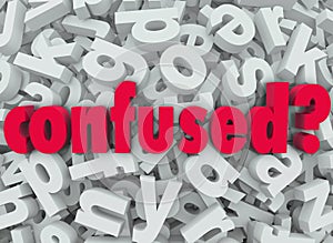 Confused Word Letter Background Disoriented Lost photo
