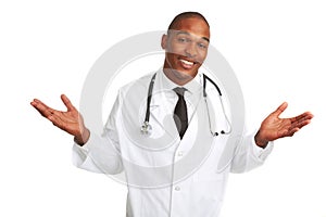 Confused Young African-American Doctor