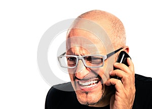 Confused young Man during a Phone Call