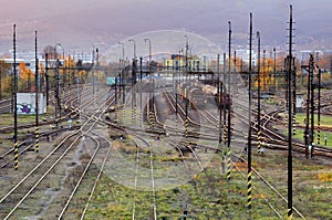 Confusing railway tracks at night