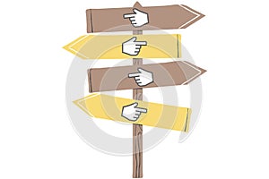 Confusing signs pointing