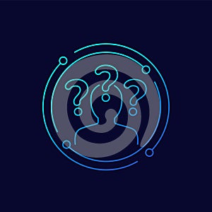 Confusion or doubt icon, linear design
