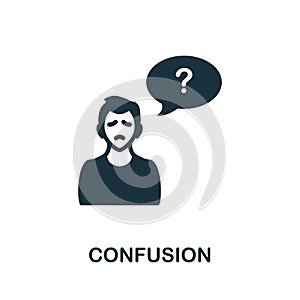 Confusion icon. Monochrome simple element from coronavirus symptoms collection. Creative Confusion icon for web design