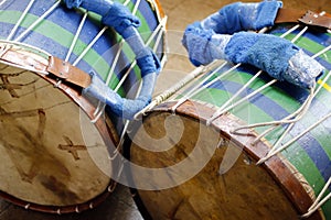 Congado - detail of percussive instruments characteristic of the rosary festival