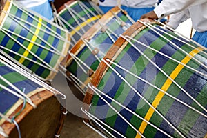 Congado - detail of percussive instruments characteristic of the rosary festival