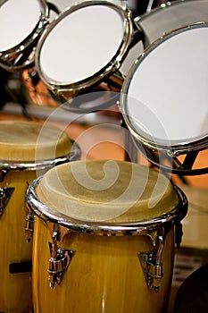 Congas and drums in the shop for musicians