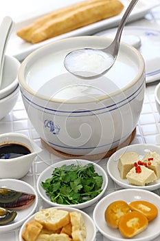 Congee, chinese rice porridge photo
